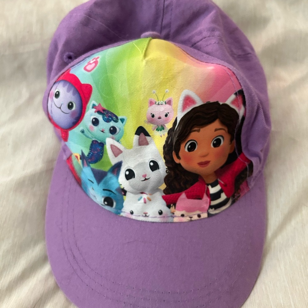 Gabby’s Dollhouse Purple Kids Cap with Cartoon Characters